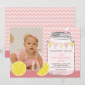 Roze limonade verjaardagsfeestje uitnodiging (Voorkant / Achterkant)