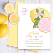 Roze limonade verjaardagsfeestje uitnodiging