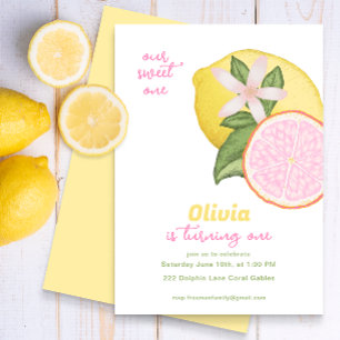 Roze limonade verjaardagsfeestje uitnodiging