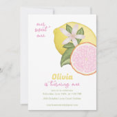 Roze limonade verjaardagsfeestje uitnodiging (Voorkant)