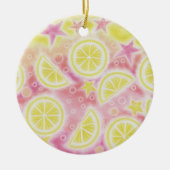 Roze limonade-versiering keramisch ornament (Voorkant)