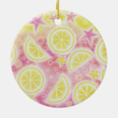 Roze limonade-versiering keramisch ornament (Achterkant)