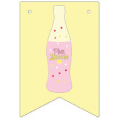 Roze limonade vintage frisdrankfles gestreepte zom vlaggetjes (Tweede vlag)