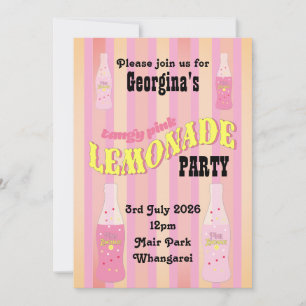 Roze limonade vintage frisdrankfles ombre retro kaart