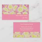 Roze limonade visitekaartje horizontaal roze (Voorkant / Achterkant)