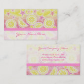 Roze limonade visitekaartje horizontale streep (Voorkant / Achterkant)