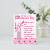 Roze limonade voor twee feestdagenkaart (Staand voorkant)