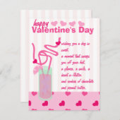 Roze limonade voor twee feestdagenkaart (Voorkant / Achterkant)