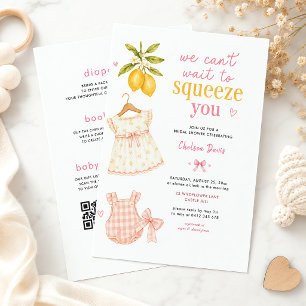 Roze Limonade Whimsical Waterverf Baby Meisje Kaart