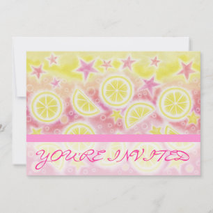 Roze limonade 'You're Invited' uitnodigingsstreep Kaart