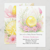 Roze limonade zalig meisje Baby shower Kaart (Voorkant / Achterkant)