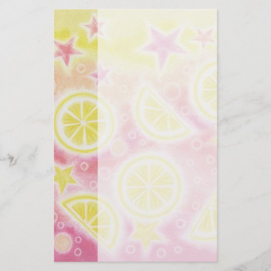 Roze limonade zijband briefpapier (Voorkant)