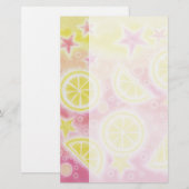 Roze limonade zijband briefpapier (Voorkant / Achterkant)