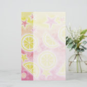 Roze limonade zijband briefpapier (Staand voorkant)