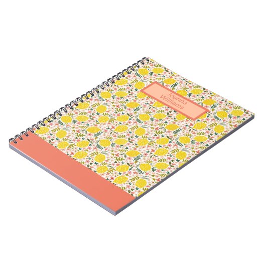 Roze limonadebloemzak, prachtig notitieboek (Linkerzijde)