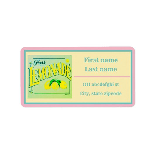 roze limonadebord citroenzomer etiket (Voorkant)