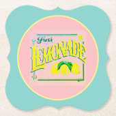  roze limonadebord citroenzomerpap kartonnen onderzetters (Voorkant)