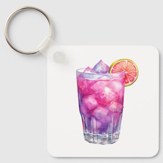 roze limonadecocktail sleutelhanger (Voorkant)
