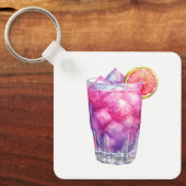 roze limonadecocktail sleutelhanger (Voorkant)