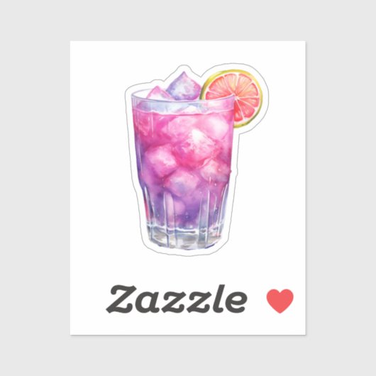 roze limonadecocktail sticker (Vel)