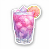 roze limonadecocktail sticker (Voorkant)