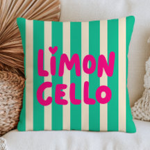 Roze Limoncello op groene strepen Modern Italiaans