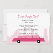 Roze Limousine Bachelorette Kaart (Voorkant)