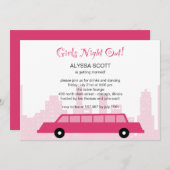 Roze Limousine Bachelorette Kaart (Voorkant / Achterkant)