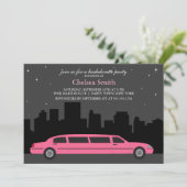 Roze Limousine Bachelorette Party Kaart (Staand voorkant)