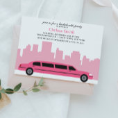Roze Limousine Bachelorette Party Kaart