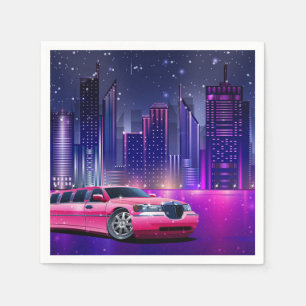 Roze limousine stad Sweet 16 verjaardagsfeestje Servet