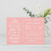 Roze Linen Bridal Shower Kaart (Staand voorkant)