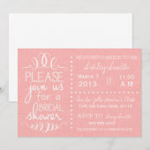 Roze Linen Bridal Shower Kaart (Voorkant / Achterkant)