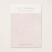 Roze linen die juwelen-beeldschermkaart verdient visitekaartje (Voorkant)