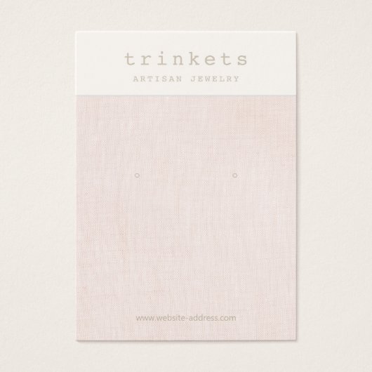 Roze linen die juwelen-beeldschermkaart verdient visitekaartje (Voorkant)