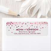 Roze linen Glitter Sparkle Confetti Stippen Modern Etiket (Insitu)