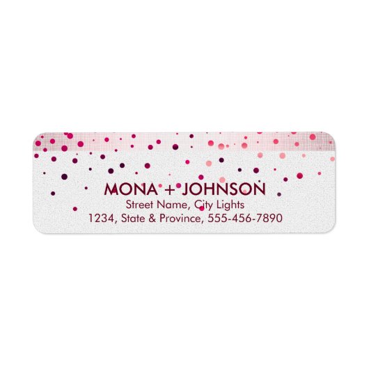 Roze linen Glitter Sparkle Confetti Stippen Modern Etiket (Voorkant)