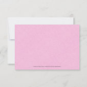 Roze Linen Simple Black Script Weddenschap Details Kaart (Achterkant)