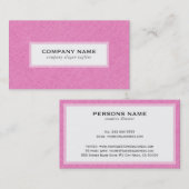 Roze Linen Texture White Achtergrond Visitekaartje (Voorkant / Achterkant)
