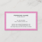 Roze Linen Texture White Achtergrond Visitekaartje (Achterkant)