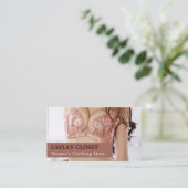 Roze liner, dameskleding visitekaartje (Staand voorkant)