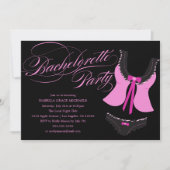 Roze Lingerie Bachelorette Party | uitnodigen Kaart (Voorkant)