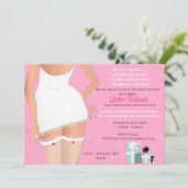 Roze Lingerie Bridal Shower Invitation Kaart (Staand voorkant)