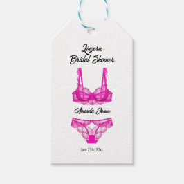 Roze lingerie Bruids douche Cadeaulabel