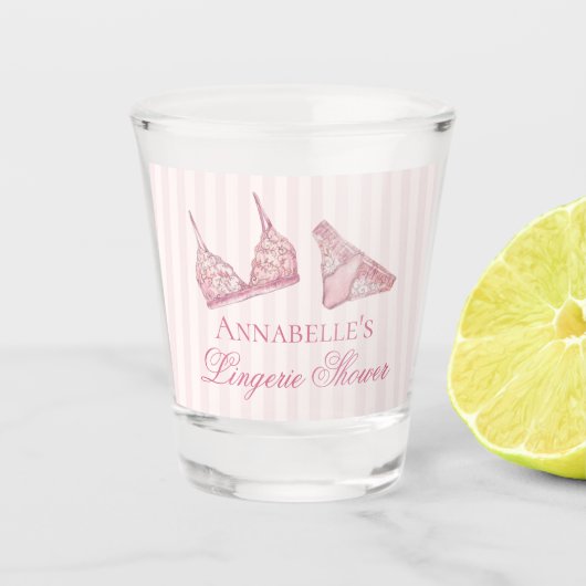 Roze lingerie douche bruidsfeest favor shot glas (Voorkant)