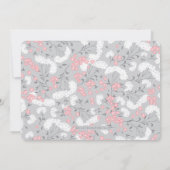 Roze Lingerie Douche Grijs Bloemen Uitnodiging (Achterkant)