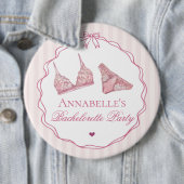 Roze lingerie douche vrijgezellenfeest cadeautje ronde button 6,0 cm (In situ)