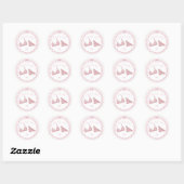 Roze lingerie douche vrijgezellenfeest envelop ronde sticker (Vel)
