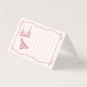 Roze lingerie douchekaart tafel decor kaart