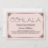 Roze lingerie uitnodigingen voor een douchefeest O (Voorkant)